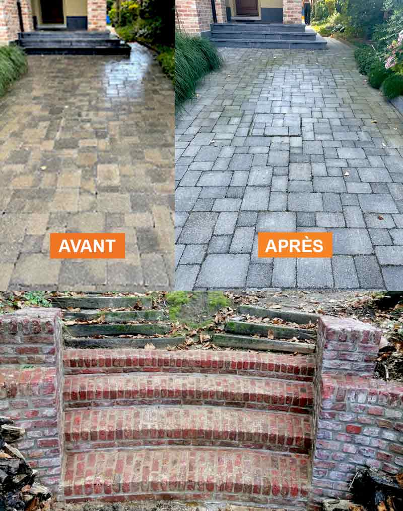 Nettoyage des extérieurs - Ets Le Compagnon Couvreur en Normandie : Nettoyage des extérieurs : Allée, dallage, pavé, muret, terrasse. dans la Manche (50), le Calvados (14), l'Eure (27), l'Orne (61) et la Seine-Maritime (76). ETS LE COMPAGNON COUVREUR